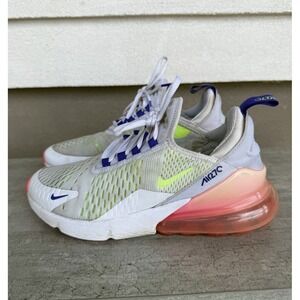 Nike Air Max 270 White Pink Volt Running Trainer Shoes DH0252-100 Womens Size 8